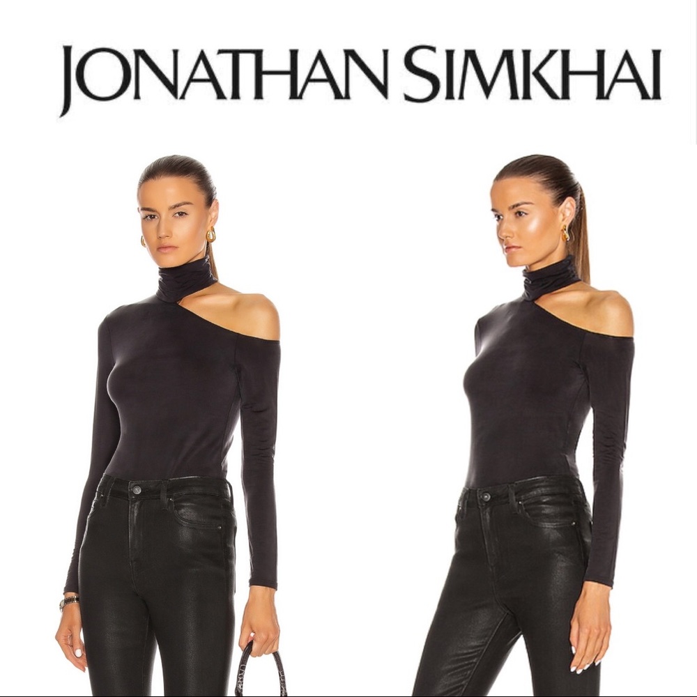 NWT✨ Jonathan Simkhai Standard Cutout Turtleneck Top - Picture 1 of 7